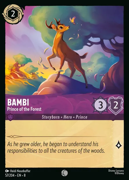 Bambi - Prince of the Forest, Disney Lorcana card CH8-057 — The Reign of Jafar set