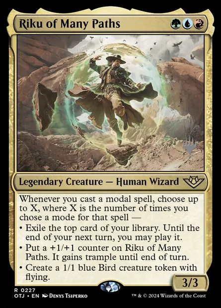 Riku of Many Paths, Magic card POTJ 227p — Outlaws of Thunder Junction Promos set