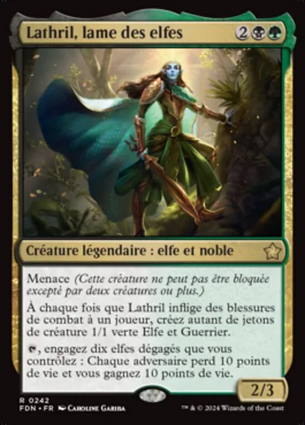 Lathril, lame des elfes, carte Magic FDN 242 — extension Foundations