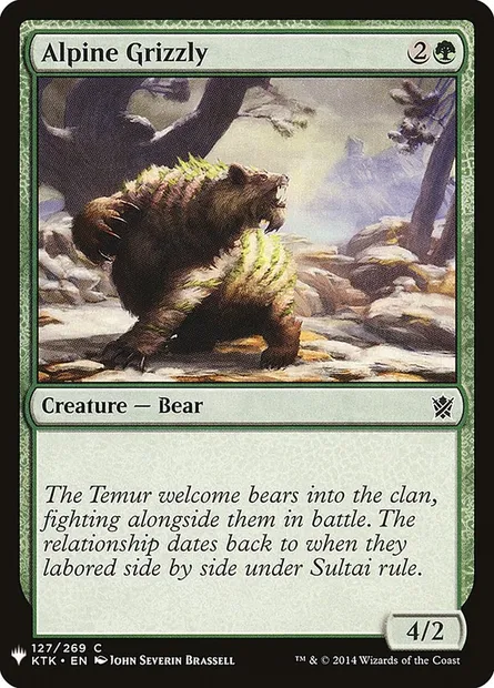 Alpine Grizzly, Magic card PLST KTK-127 — The List set
