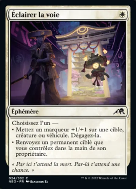 Éclairer la voie, carte Magic NEO 24 — extension Kamigawa: La Dynastie Néon