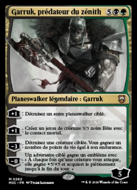 Garruk, prédateur du zénith, carte Magic M3C 262 — extension Modern Horizons 3 Commander