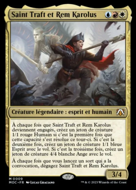 Saint Traft et Rem Karolus, carte Magic MOC 9 — extension March of the Machine Commander