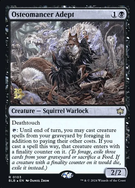 Osteomancer Adept, Magic card PBLB 103s — Bloomburrow Promos set