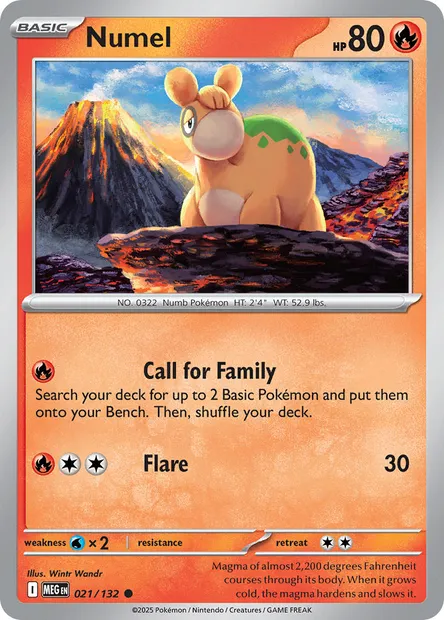 Numel, Pokémon card MEG 021 — Mega Evolution set