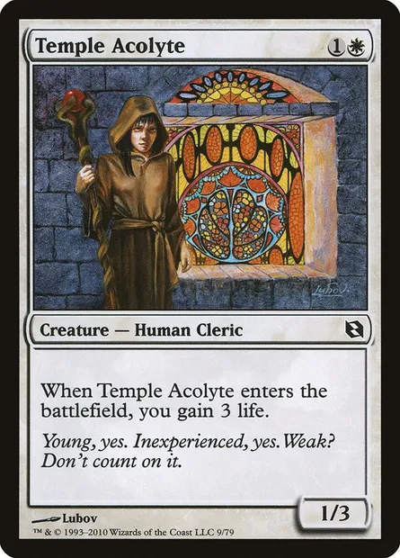 Temple Acolyte, Magic card DDF 9 — Duel Decks: Elspeth vs. Tezzeret set