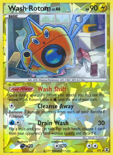 Wash Rotom, Pokémon card RR RT5 — Rising Rivals set