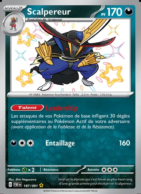 Scalpereur, carte Pokémon PAF 187 — extension Destinées de Paldea