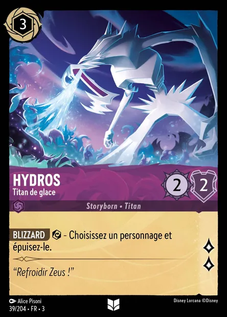 Hydros - Titan de glace, carte Disney Lorcana CH3-039 — extension Les Terres d'Encres