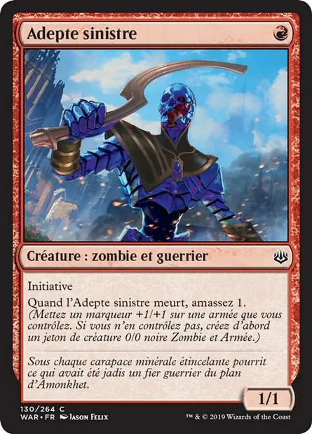 Adepte sinistre, carte Magic WAR 130 — extension La guerre des Planeswalkers