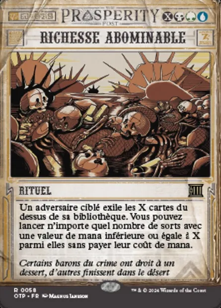 Richesse abominable, carte Magic OTP 58 — extension Breaking News