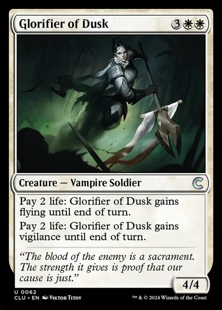 Glorifier of Dusk, Magic card CLU 62 — Ravnica: Clue Edition set