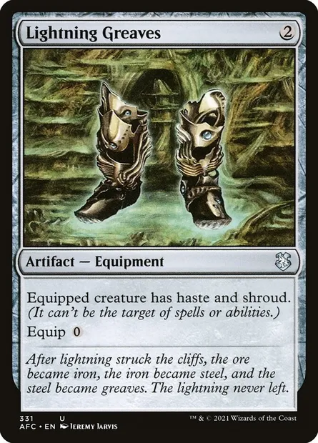 Lightning Greaves, Magic card AFC 331 — Forgotten Realms Commander set