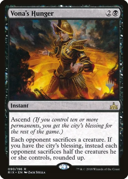 Faim de Vona, carte Magic PRIX 90p — extension Rivals of Ixalan Promos