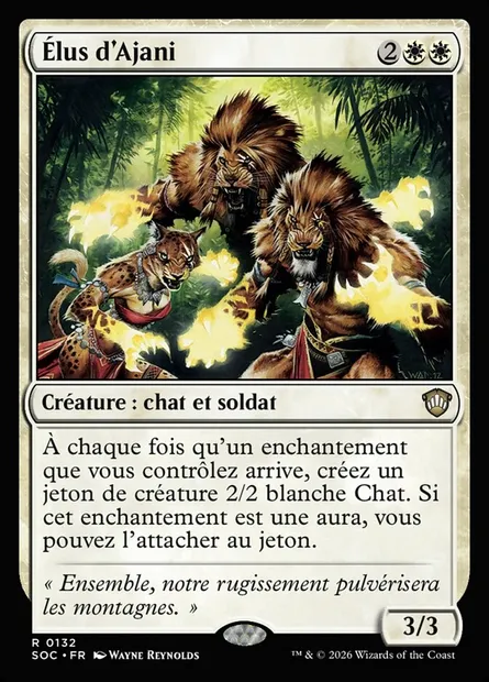 Élus d'Ajani, carte Magic SOC 132 — extension Secrets of Strixhaven Commander