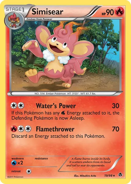 Simisear, Pokémon card EPO 19 — Emerging Powers set