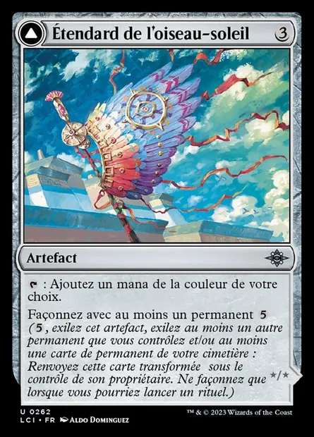 Étendard de l'oiseau-soleil // Effigie de l'oiseau-soleil, carte Magic LCI 262 — extension The Lost Caverns of Ixalan
