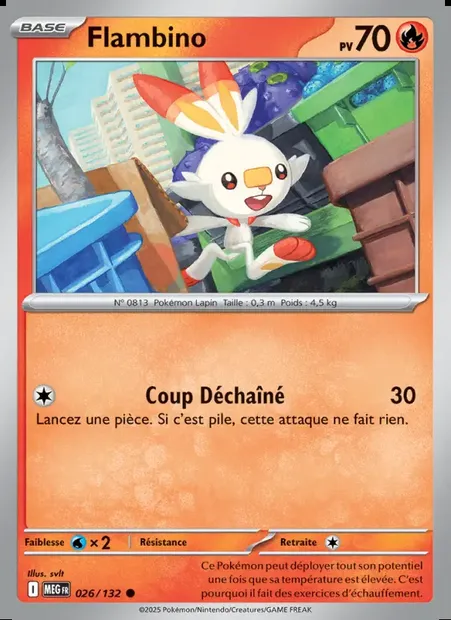 Flambino, carte Pokémon MEG 026 — extension Méga-Évolution