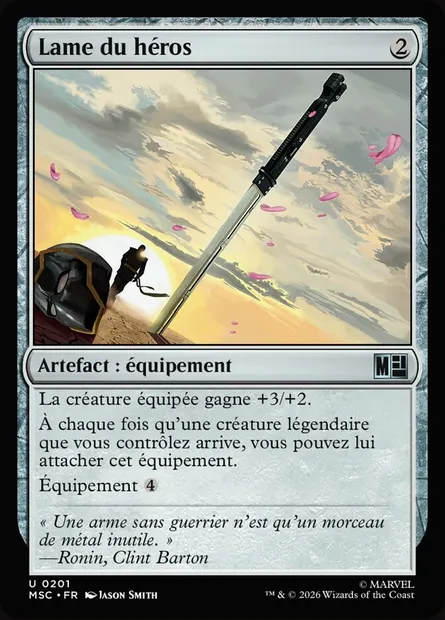 Lame du héros, carte Magic MSC 201 — extension Marvel Super Heroes Commander