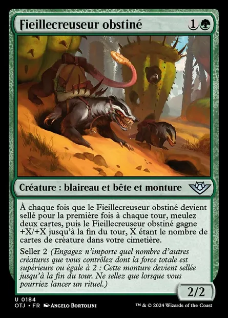 Fieillecreuseur obstiné, carte Magic OTJ 184 — extension Outlaws of Thunder Junction