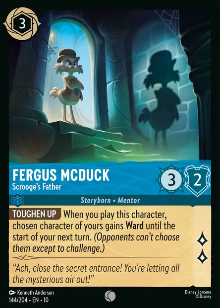 Fergus McDuck - Scrooge's Father, Disney Lorcana card CH10-144 — Whispers in the Well set