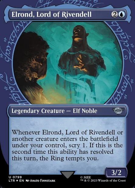 Elrond, seigneur de Fondcombe, carte Magic LTR 799 — extension Le Seigneur des Anneaux : chroniques de la Terre du Milieu