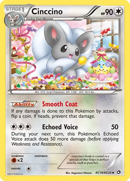 Cinccino, Pokémon card LTR RC19 — Legendary Treasures set