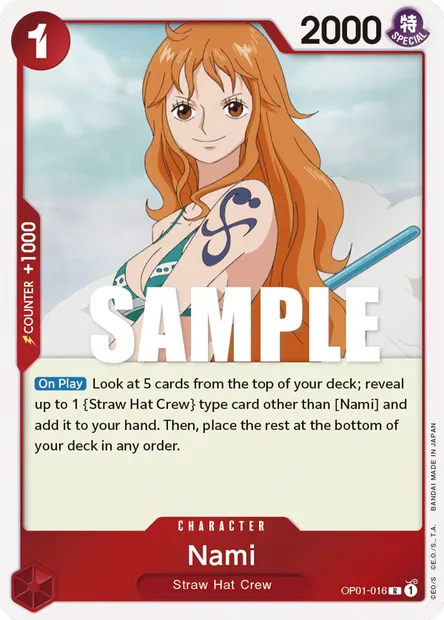 Nami, One Piece card OP01-016 — ROMANCE DAWN set