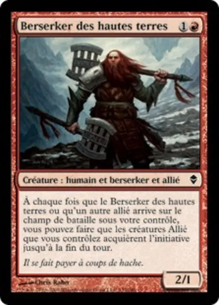 Berserker des hautes terres, carte Magic ZEN 132 — extension Zendikar