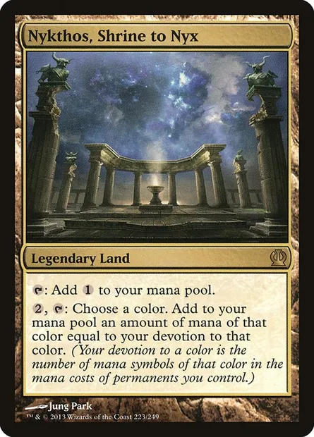 Nykthos, Shrine to Nyx, Magic card THS 223 — Theros set