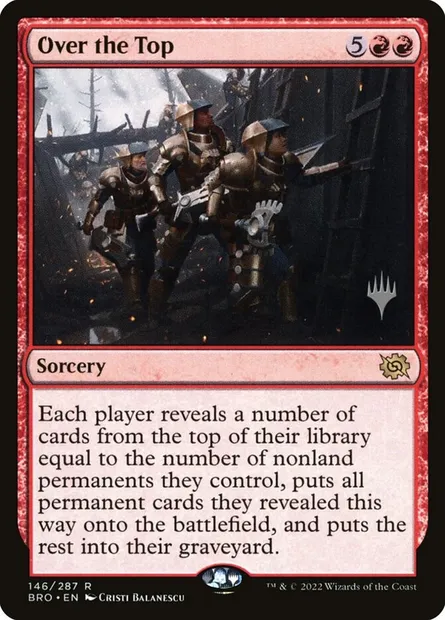 Exagération, carte Magic PBRO 146p — extension The Brothers' War Promos