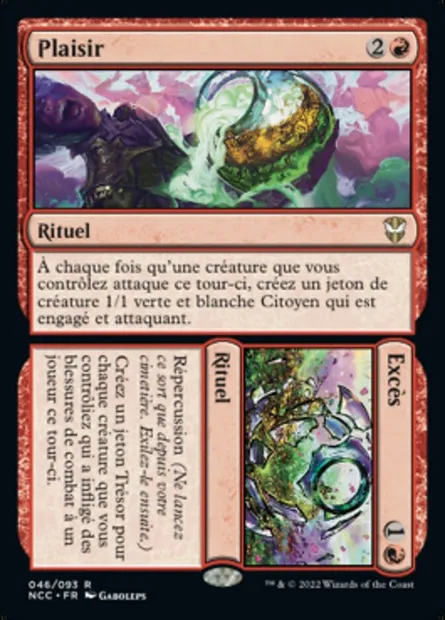 Indulge // Excess // Indulge // Excess, carte Magic NCC 46 — extension New Capenna Commander