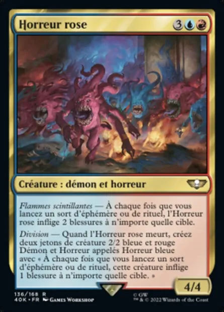Horreur rose, carte Magic 40K 136 — extension Warhammer 40,000 Commander