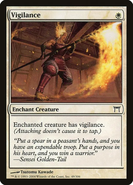 Vigilance, carte Magic CHK 49 — extension Guerriers de Kamigawa