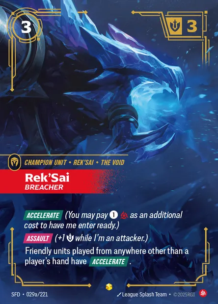 Rek'Sai, Riftbound card SFD 029a — Spiritforged set