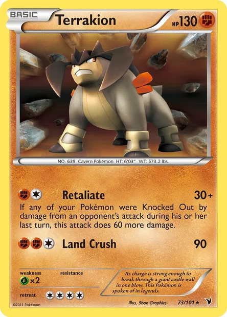 Terrakion, Pokémon card NVI 73 — Noble Victories set