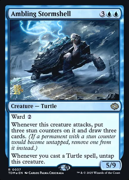 Ambling Stormshell, Magic card PTDM 37s — Tarkir: Dragonstorm Promos set
