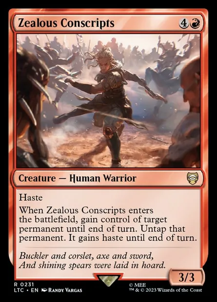 Zealous Conscripts, Magic card LTC 231 — Tales of Middle-earth Commander set