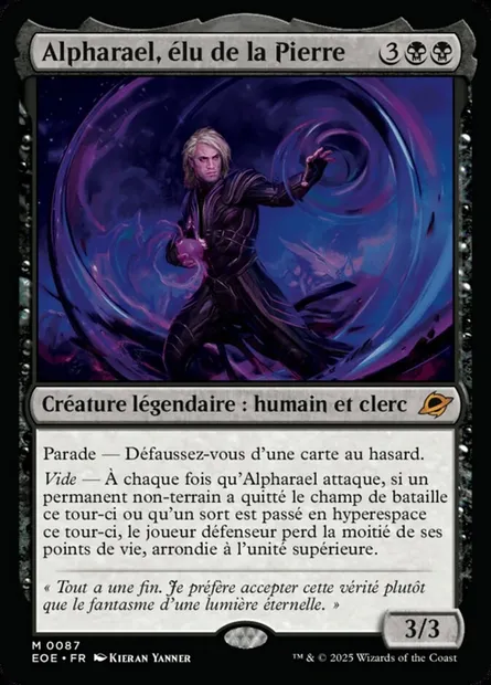 Alpharael, élu de la Pierre, carte Magic EOE 87 — extension Edge of Eternities