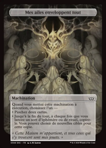 Mes ailes enveloppent tout, carte Magic DSC 348 — extension Duskmourn: House of Horror Commander