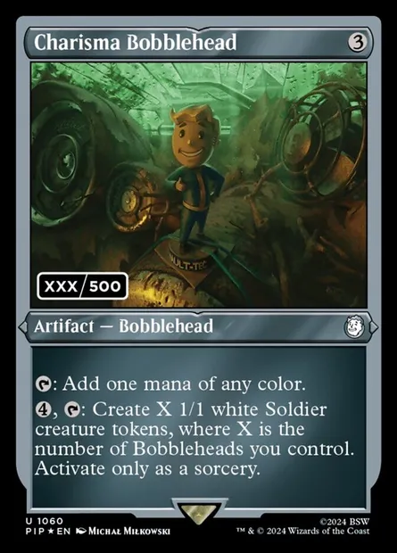 Figurine Charisme, carte Magic PIP 1060 — extension Fallout