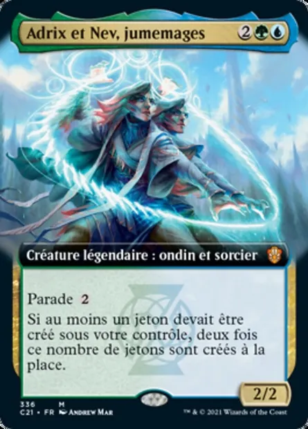 Adrix et Nev, jumemages, carte Magic C21 336 — extension Commander 2021