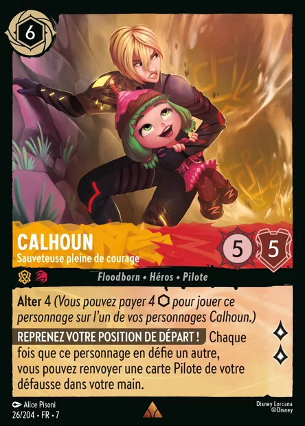 Calhoun - Sauveteuse pleine de courage, carte Disney Lorcana CH7-026 — extension L'île d'Archazia