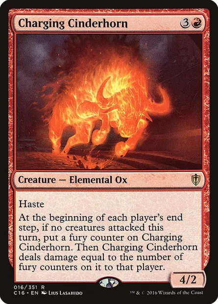 Charging Cinderhorn, Magic card C16 16 — Commander 2016 set