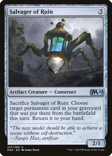 Salvager of Ruin, Magic card M20 237 — Core Set 2020 set