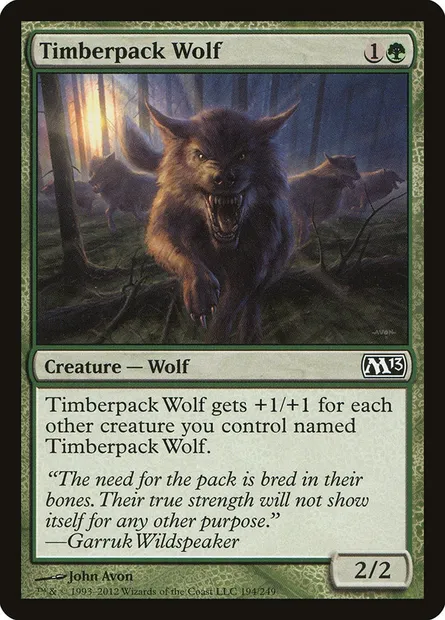 Timberpack Wolf, Magic card M13 194 — Magic 2013 set