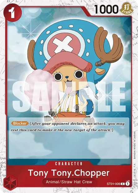 Tony Tony.Chopper, One Piece card ST01-006 — Straw Hat Crew set