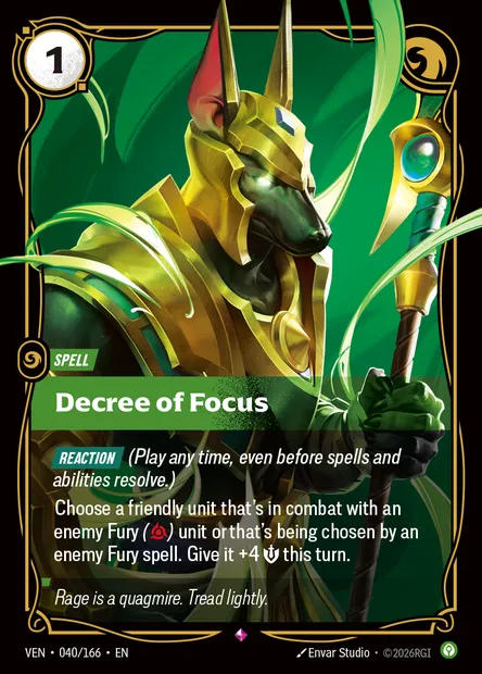 Decree of Focus, carte Riftbound VEN 040 — extension Vendetta