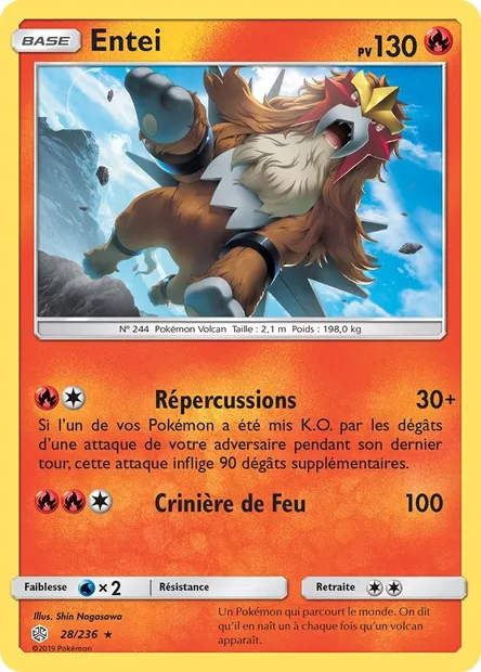 Entei, carte Pokémon CEC 28 — extension Éclipse Cosmique