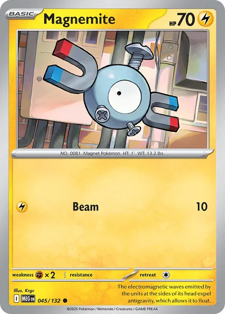 Magnemite, Pokémon card MEG 045 — Mega Evolution set